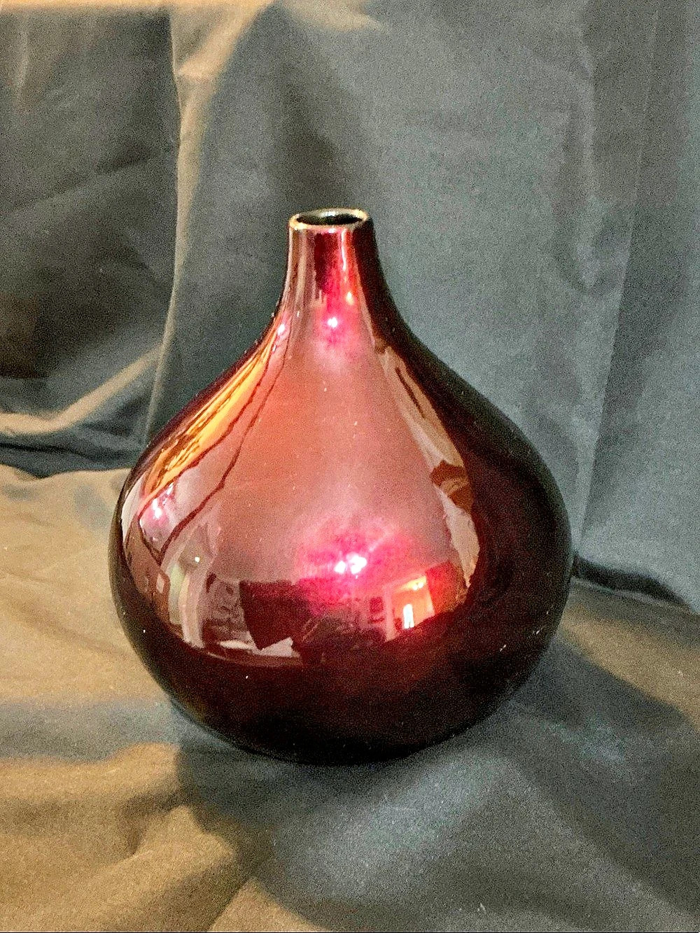 Pearl Deep Red-Burgundy Decorative Glass Vase